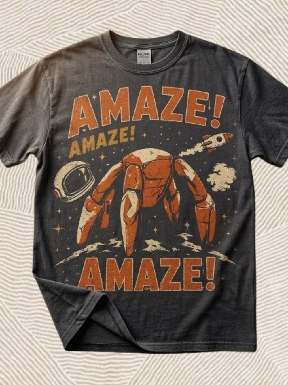Vintage-Style 'AMAZE!' Gildan Black Graphic Tee